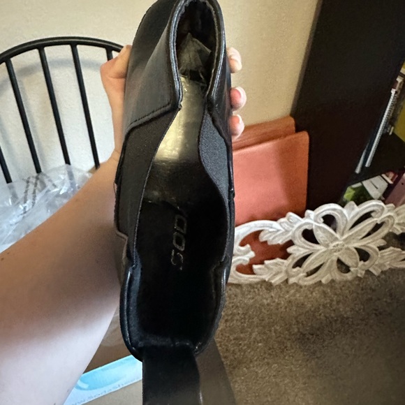 Black slip on leather combat boots - Picture 5 of 16